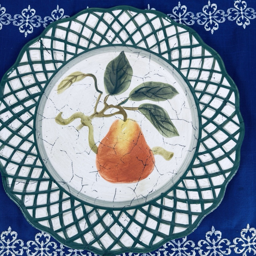 Vintage Cornucopia Raymond Waites American Designer  11" Pear Plate